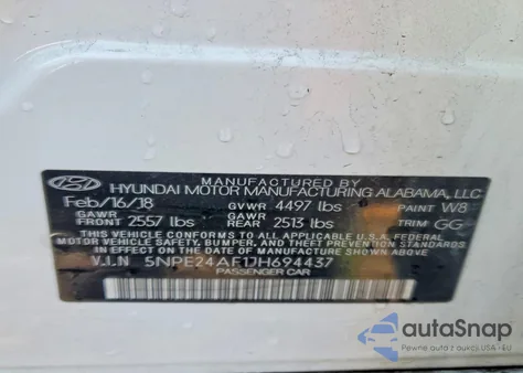 2018 Hyundai Sonata Se из США, поврежденный, VIN 5NPE24AF1JH694437